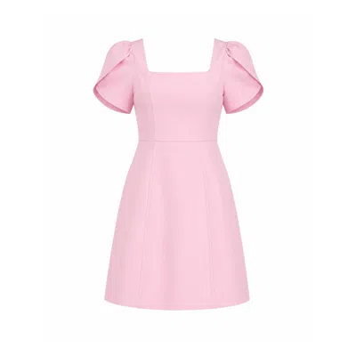 Girl In Mind Women's Reeve Square Neck Mini Dress Baby Pink