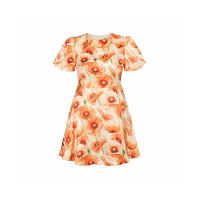 Girl In Mind Women's Sora Floral Mini Skater Dress Orange