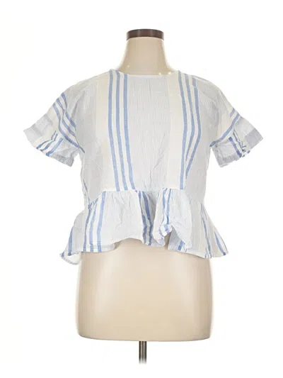 Pre-owned Girl Krazy Short Sleeve Blouse In Blue