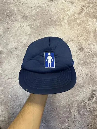 Pre-owned Girl Skateboards X Shortys Skateboards Vintage Girl Skateboard Cap Hat In Blue