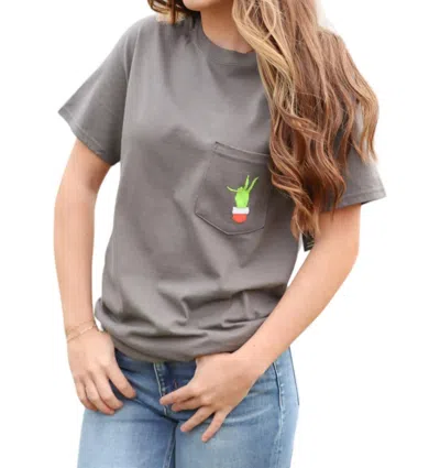 Girl Tribe Co. You're A Mean One T-shirt In Charcoal In Pink