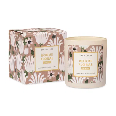 Girl W/ Knife Neutrals Rogue Floral Candle - Essence Of Exotic Petals In Brown
