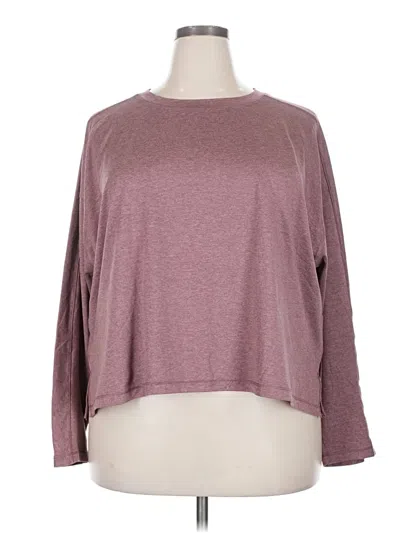 Pre-owned Girlfriend Collective 3/4 Sleeve T-shirt In Burgundy