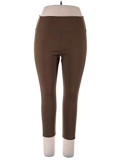 Pre-owned Girlfriend Collective Active Pants In Brown