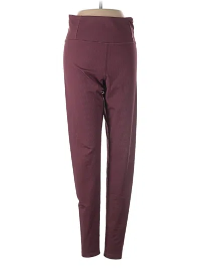 Pre-owned Girlfriend Collective Active Pants In Burgundy