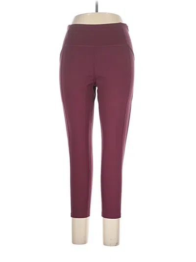 Pre-owned Girlfriend Collective Active Pants In Burgundy