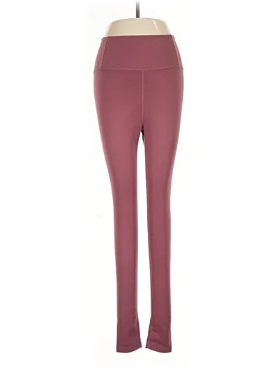Pre-owned Girlfriend Collective Active Pants In Burgundy