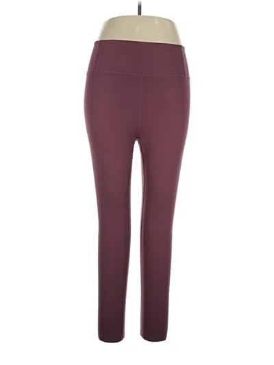 Pre-owned Girlfriend Collective Active Pants In Burgundy