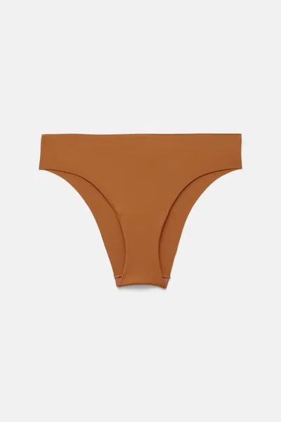 Girlfriend Collective Amber Cheeky Hipster In Brown