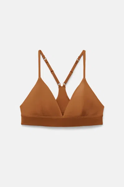 Girlfriend Collective Amber Triangle Bralette In Brown