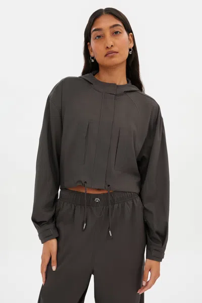 Girlfriend Collective Ash Heidi Cropped Jacket In Gray