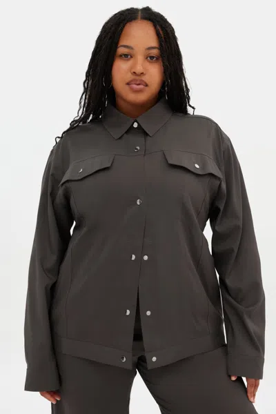 Girlfriend Collective Ash Wendy Tie Shacket In Green