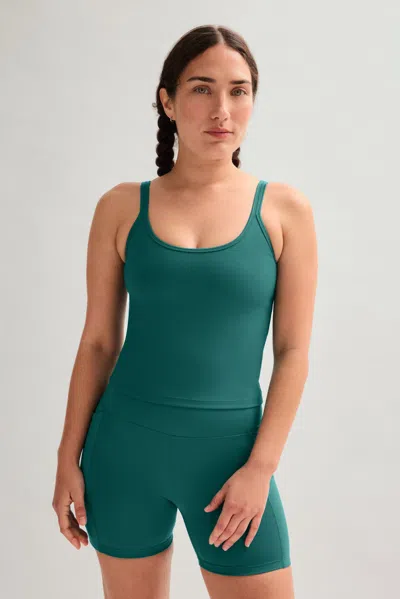 Girlfriend Collective Aspen Gemma Scoop Tank In Green