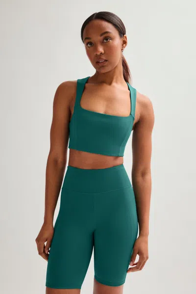 Girlfriend Collective Aspen Natalie Seamed Bra In Green