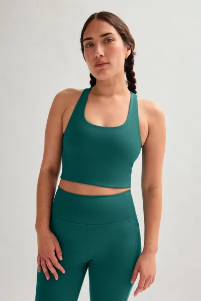 Girlfriend Collective Aspen Paloma Racerback Bra In Green