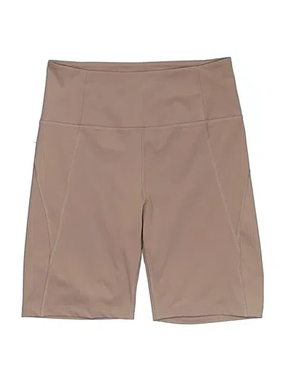 Pre-owned Girlfriend Collective Athletic Shorts In Tan