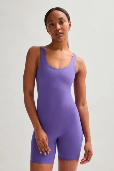 Girlfriend Collective Aurora Bike Unitard In Purple
