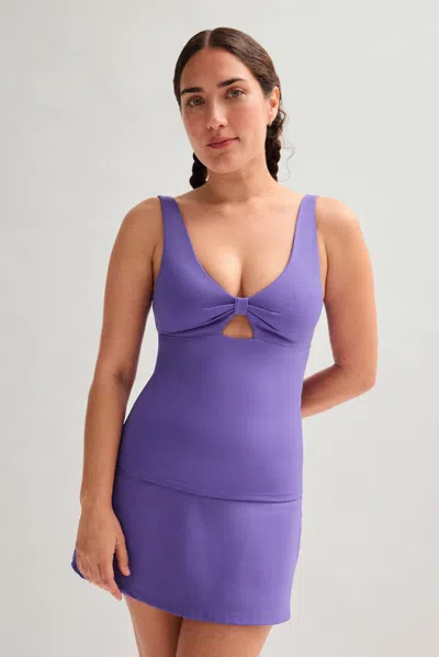 Girlfriend Collective Aurora Meredith Bow Tank In Blue