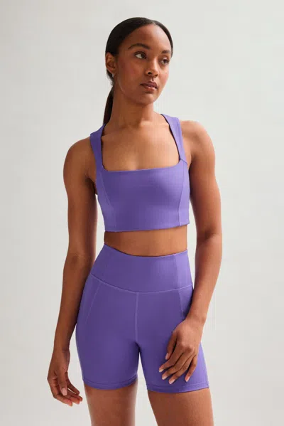 Girlfriend Collective Aurora Natalie Seamed Bra In Blue