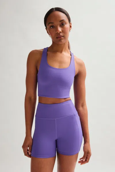 Girlfriend Collective Aurora Paloma Racerback Bra In Blue