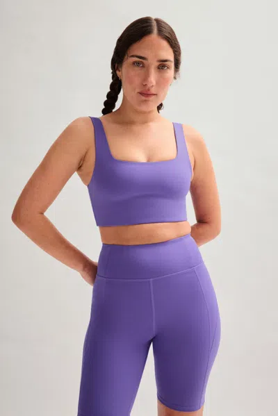 Girlfriend Collective Aurora Tommy Cropped Bra In Purple