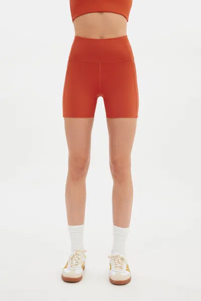 Girlfriend Collective Azalea Compressive Pocket Run Short In Red