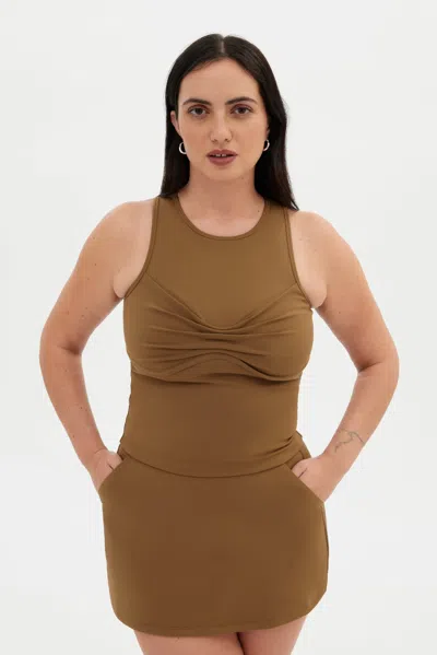 Girlfriend Collective Beachwood Quinn Tank In Brown