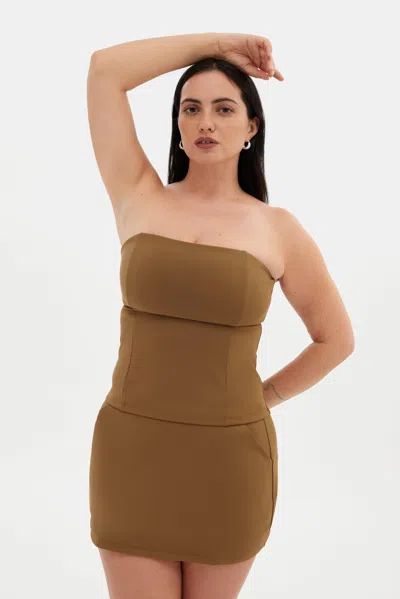 Girlfriend Collective Beachwood Toni Tube Top In Animal Print