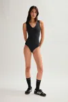 Girlfriend Collective Black Amelia V-neck Bodysuit