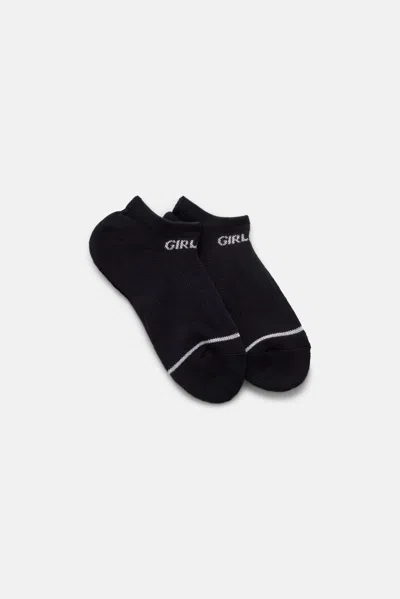 Girlfriend Collective Black Ankle Sock In Multicolor
