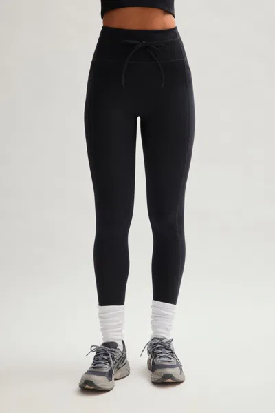 Girlfriend Collective Black Compressive Drawstring Pocket Legging