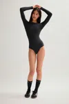 Girlfriend Collective Black Elena Long Sleeve Bodysuit