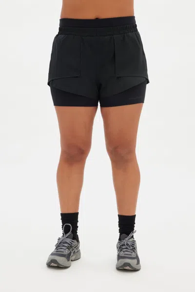 Girlfriend Collective Black Fallon Layered Short