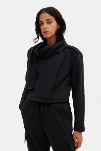 Girlfriend Collective Black Jaya Scarf Sweatshirt