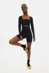 Girlfriend Collective Black Kelsey Seamed Unitard
