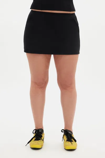 Girlfriend Collective Black Luxe Mini Skort