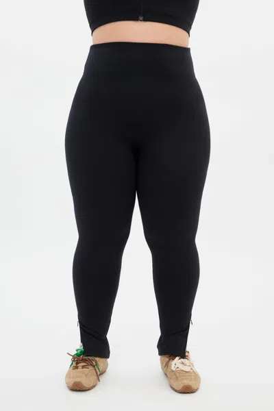 Girlfriend Collective Black Luxe Zipper Legging