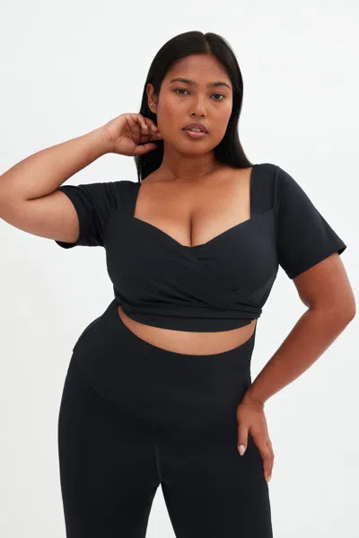 Girlfriend Collective Black Marla Wrap Top