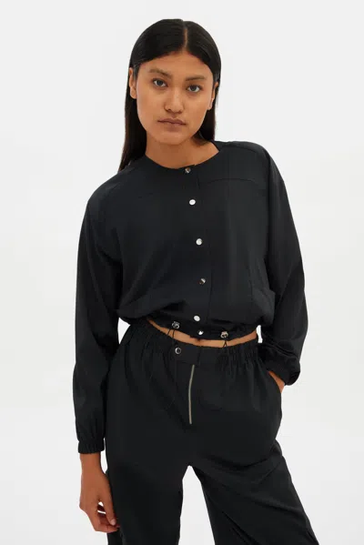Girlfriend Collective Black Raquel Snap Front Jacket