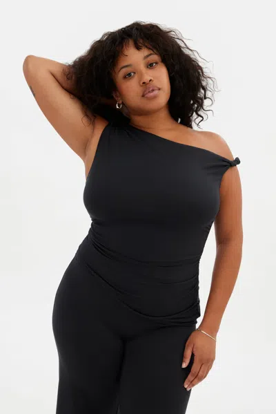 Girlfriend Collective Black Raya Twist Top