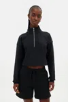Girlfriend Collective Black Vega Half-zip Sweatshirt