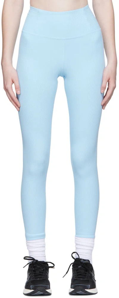 Girlfriend Collective Blue Rib High-rise Leggings In Bluebell