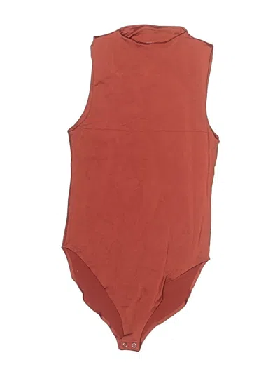 Pre-owned Girlfriend Collective Bodysuit In Burgundy