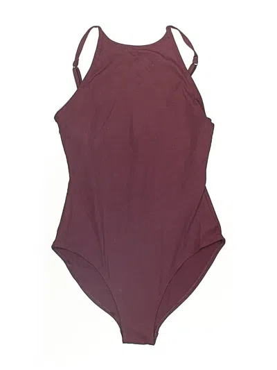 Pre-owned Girlfriend Collective Bodysuit In Burgundy