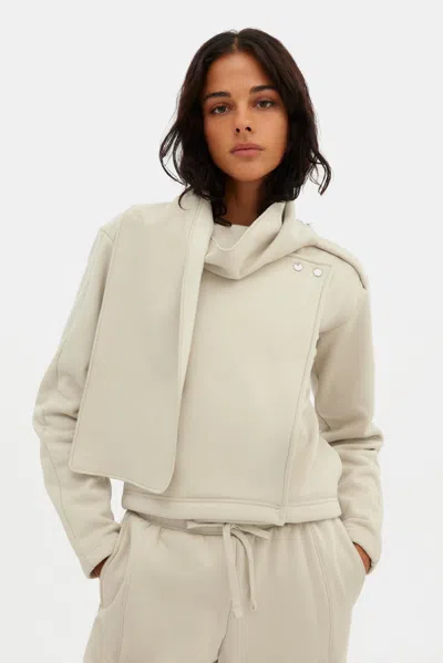 Girlfriend Collective Bone Jaya Scarf Sweatshirt In White
