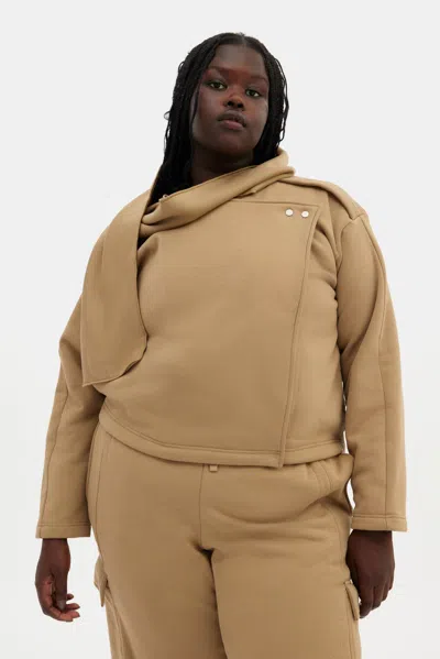 Girlfriend Collective Brulee Jaya Scarf Sweatshirt In Neutral