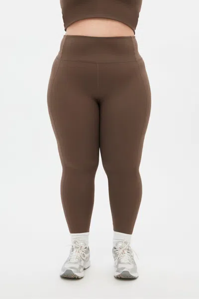 Girlfriend Collective Café Compressive High-rise Legging In Brown