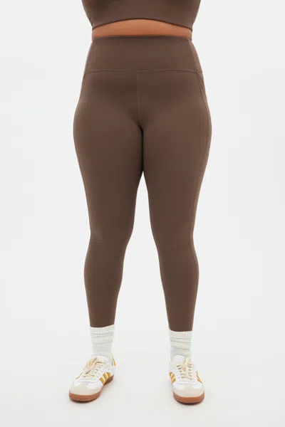 Girlfriend Collective Café Compressive Pocket Legging In Brown