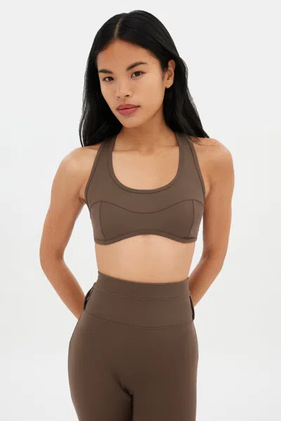 Girlfriend Collective Café Connie Curved Bra In Brown