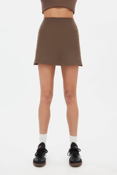 Girlfriend Collective Café Sport Skort In Brown